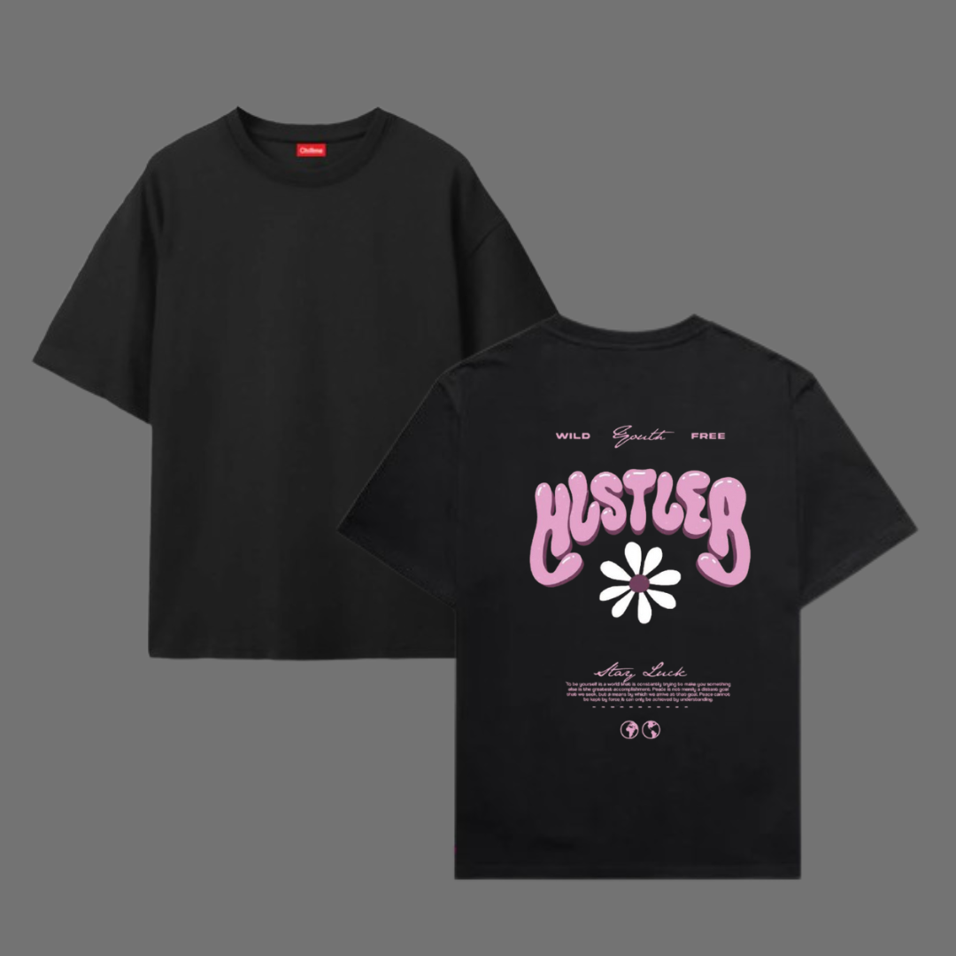 Oversize T-Shirt 100% Cotton HUSTLE T SHIRT