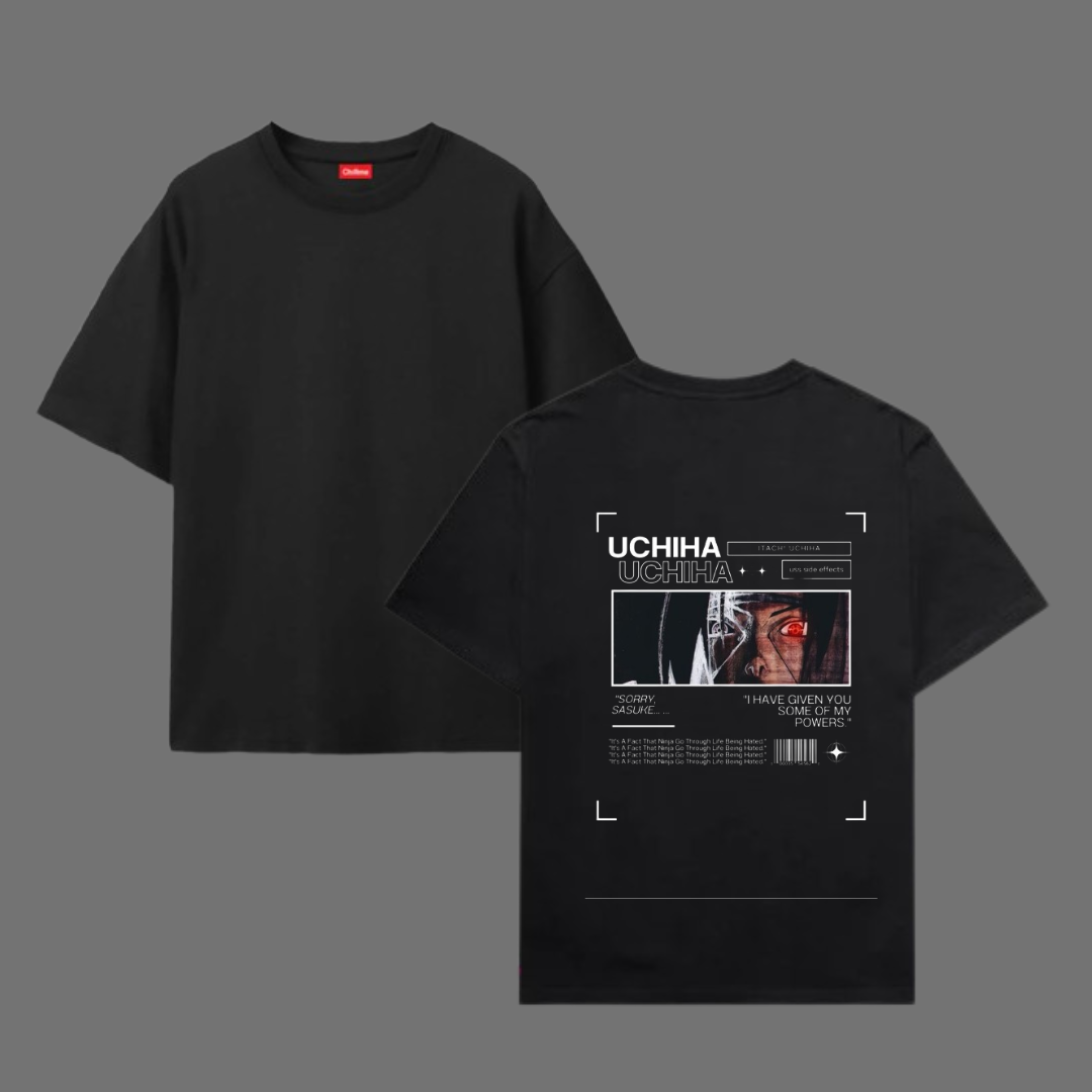 Oversize T-Shirt 100% Cotton UCHIHA ANIME T SHIIRT