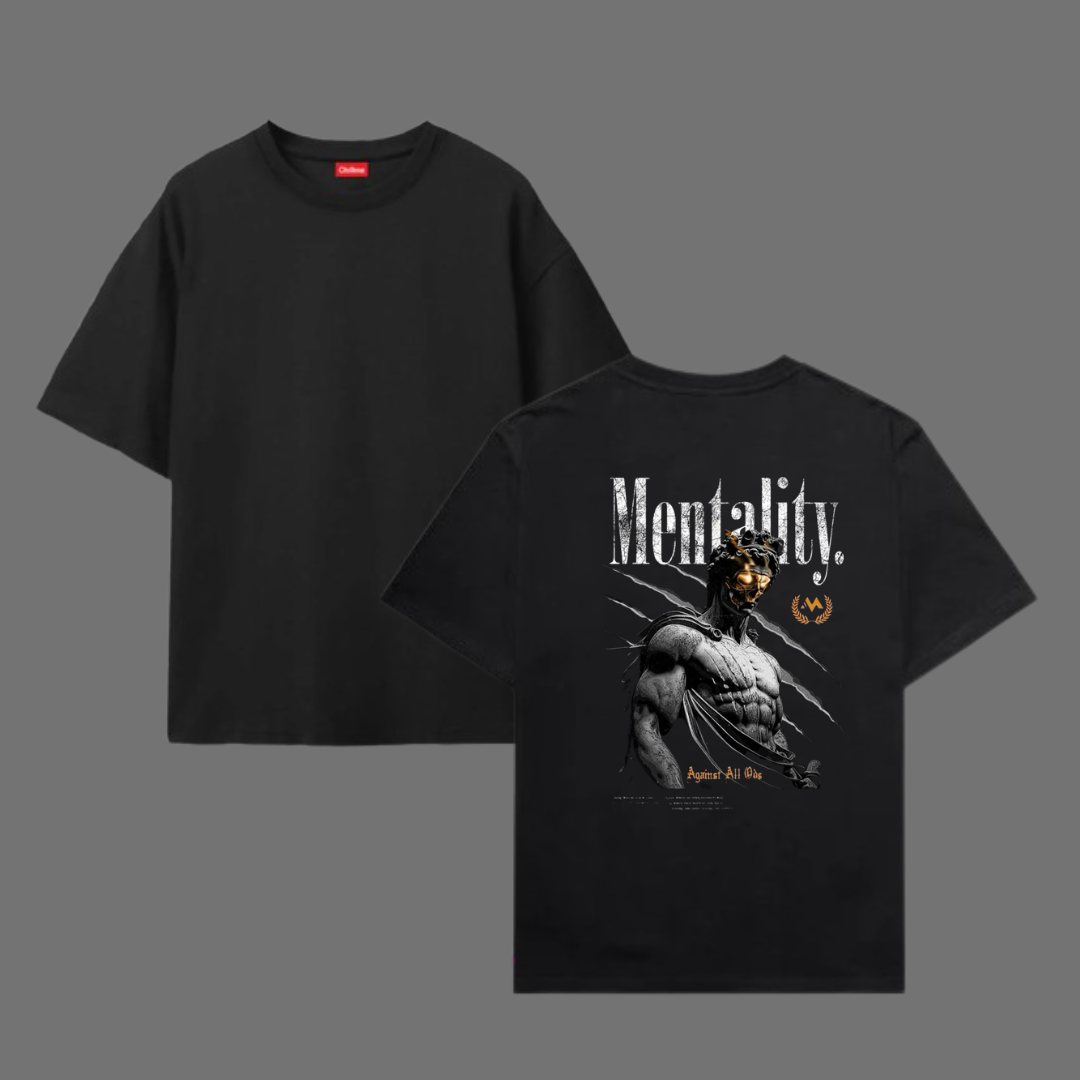 Oversize T-Shirt 100% Cotton MENTALITY T SHIRT